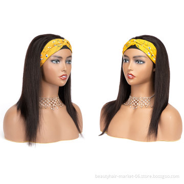 Human Hair Wigs Ponytail Wig With Headband Synthetic Headband Wig Vendors